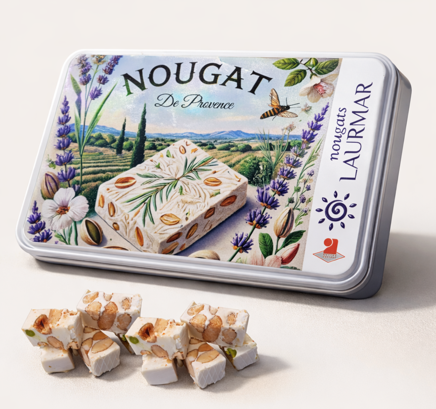 Boite métal dominos nougat tradition de Provence