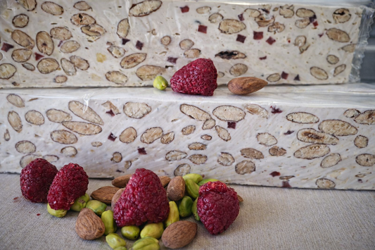 Nougat aux pépites de framboise